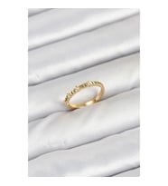 Mey İthalat® Pirinç Gold Renk Lazer Kesim Kadın Yüzük