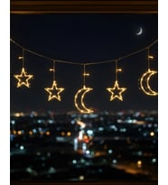 Büyük Ay Yıldız Led Ramazan Süsü Sıcak Beyaz Dekoratif Işık