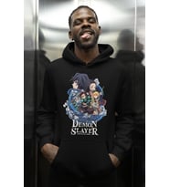 Demon Slayer Kimetsu No Yaiba Baskılı Unisex Oversize Anime Hoodie