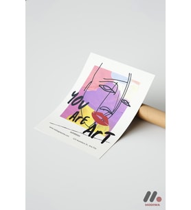 You Are Art Kolaj Tipografi, Çerçevesiz Yüksek Kalite Duvar Afişi - Motivasyon Hediyesi