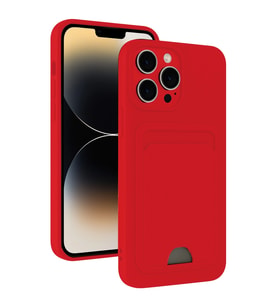 Apple İphone 13 Pro Kılıf Kelvin Kartvizitli Silikon - Kırmızı