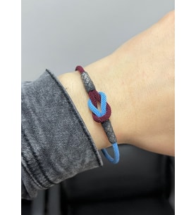 Bordo Mavi Gemici Düğümü Gümüş Kazaziye Taraftar Bilekliği : Siyah - 21 cm : Siyah - 20 cm (Siyah)