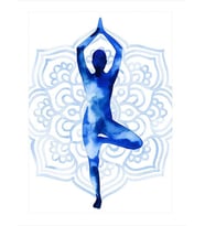 Yoga Yapan Kadın Mdf poster