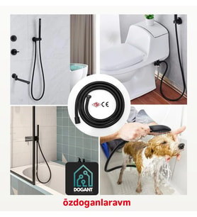 Üniversal Siyah Duş Banyo  Spirali Hortumu 150 cm