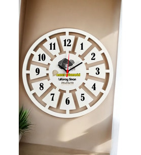 Maden Mühendisi Duvar Saati 40cm (Beyaz)