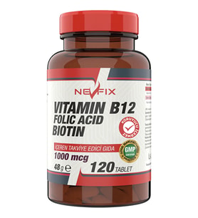 Nevfix Vitamin B12 Folic Acid Biotin 1000 Mcg 120 Tablet
