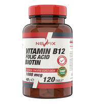 Nevfix Vitamin B12 Folic Acid Biotin 1000 Mcg 120 Tablet