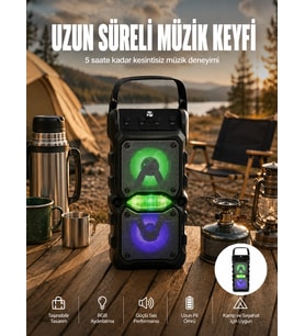 Taşınabilir Kablosuz Bluetooth Hoparlör Uzun Pil Ömrü Led Işıklı Yeni Nesil