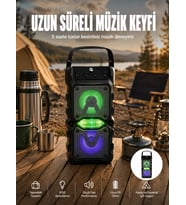 Taşınabilir Kablosuz Bluetooth Hoparlör Uzun Pil Ömrü Led Işıklı Yeni Nesil