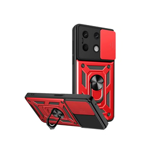 Xiaomi Redmi Note 13 4g Kılıf Pars Lens Yüzüklü Silikon - Kırmızı