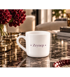 Atelier4you Kişiye Özel İsimli Porselen Kahve Kupası