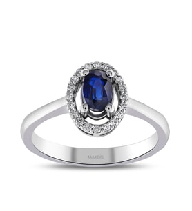 0.90 Karat Safir Pırlanta Yüzük