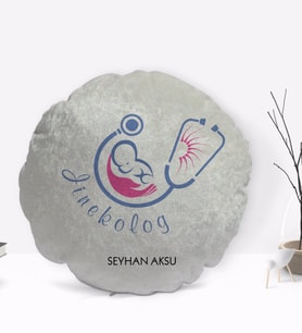 BK Gift Kişiye Özel İsimli Jinekolog Tasarımlı Dekoratif Kırlent Yastık-2