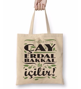 Çay Erdal Bakkalda İçilir Erdal Bakkal Bez Çanta Uzun Saplı