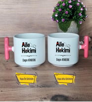 Aile Hekimi Kupa Bardak T Pembe Kulplu Doktora Tıp Bayramı Hediyesi
