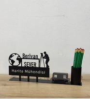 Harita Mühendislerine Özel İsimlik - Mesleklere Özel İsimlik - Masa İsimlikleri  - Kişiye Özel Kalemlik