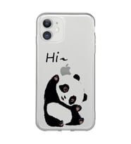 Iphone 11 Uyumlu Sevimli Panda Desenli Şeffaf Telefon Kılıfı
