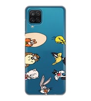 Samsung Galaxy M32 Uyumlu Bugs Bunny Tüm Karakterler Tasarımlı Şeffaf Telefon Kılıfı