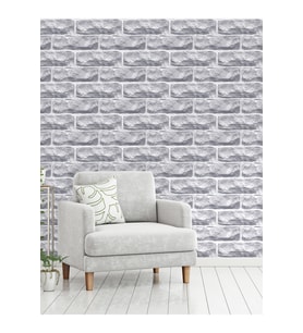 Dreamwall 3 Boyutlu Taş Duvar Desenli Silinebilir Tekstil Duvar Kağıdı (Gri)