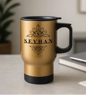 BK Gift Kişiye Özel İsimli Kulplu Çelik Bardak Termos Mug 450ml-5, Sevgiliye Hediye, Arkadaşa Hediye, Eşe Hediye