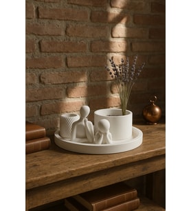 Modern Beyaz Dekoratif Set 5 Parçalı Minimalist Tasarım
