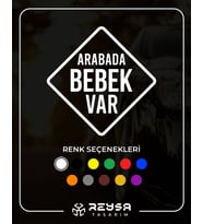 arabada Bebek Var Sticker 17x17 Cm Beyaz