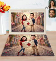 BK Gift Kişiye Özel Sevgili Karikatürlü 1000 Parça Profesyonel Puzzle-16, 1000 Puzzle, Sevgililer Günü Hediyesi, Sevgiliye Hediye