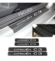 C3 Karbon Kapı Eşiği Kaplama Sticker Yapıştırma (4 Adet) zz19