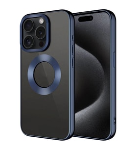 Apple iPhone 15 Pro Max Kılıf Tek Kamera Çerçeveli Logo Gösteren Zore Omega Kapak