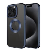 Apple iPhone 15 Pro Max Kılıf Tek Kamera Çerçeveli Logo Gösteren Zore Omega Kapak