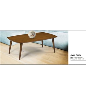 orta sehpa 117820 OSM OVAL Model Kayın Retro Ayak Ceviz İtinal paket kargo Elyapı