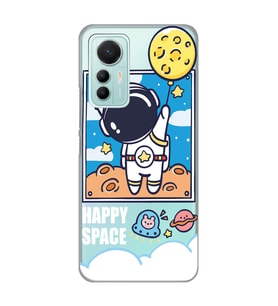 Xiaomi Mi 12 Lite Uyumlu Astronot Desenli Şeffaf Telefon Kılıfı