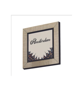 Amsterdam Görseli Baskılı MDF Magnet 7X7 Bej