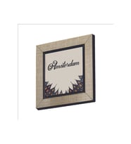 Amsterdam Görseli Baskılı MDF Magnet 7X7 Bej