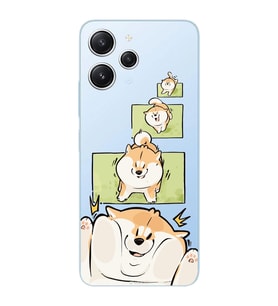 Xiaomi Redmi 12 Uyumlu Uyumlu Sevimli Köpek Tasarımlı Şeffaf Telefon Kılıfı