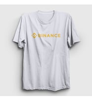 Presmono Unisex Beyaz Logo Binance Bitcoin T-Shirt 322802tt (Beyaz)
