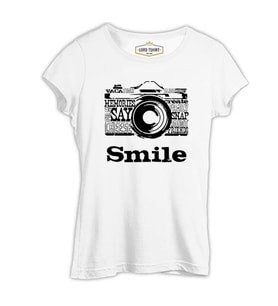 Smile Beyaz Kadın Tshirt