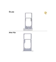 Samsung Galaxy A16 Uyumlu Sim İç Yuvası Çiftli Gri