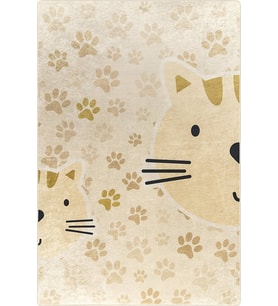 Kedi Desenli Sarı Çocuk Odası Halısı-4002