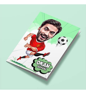 Kişiye Özel Harika Futbolcu Karikatürlü Tebrik Kartı