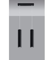 MYLİGHTS  İKİLİ LED AVİZE  SIRALI  GÜN  IŞIĞI LED AMPULLÜ KASA 30 CM (Siyah)