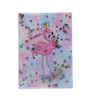 A5 Boy Simli ve Sulu Kapaklı Defter (Flamingo I'm A Queen)