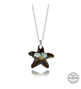 Swarovski Crystal Taşlı Deniz Yıldızı Gümüş Kadın Kolye