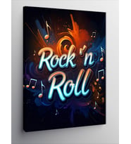 Kanvas Tablo Rock'N Roll Yazısı