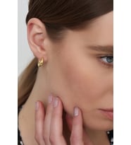 Kadın 925 Ayar Oval Küpe (Altın)