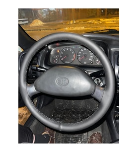 Dikişli Direksiyon Kılıfı Siyah Deri Siyah Dikişli Toyota Corolla 1.3 Xl İçin