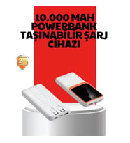 Mey İthalat® 10000 mAh Taşınabilir Powerbank – Çift Çıkışlı Type-C ve Lightning Uyumlu