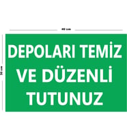 Metal Dolapları Temiz Ve Düzenli Tutunuz 30 cm x 40 cm A3 Büyüklüğünde Uyarı Levhası Yönlendirme