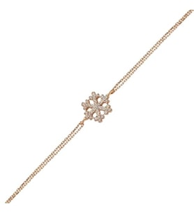 Taşlı Kar Tanesi Bileklik (Rose - Gold)