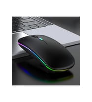 Şarjlı Kablosuz Sessiz Mouse Rgb Led Işıklı Ultra Slim Usb 2.4ghz Siyah Ledli 800/1200/1600dpi